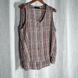 Zac & Rachel Multicolor Sleeveless Top Size 1X Modern Casual Layer